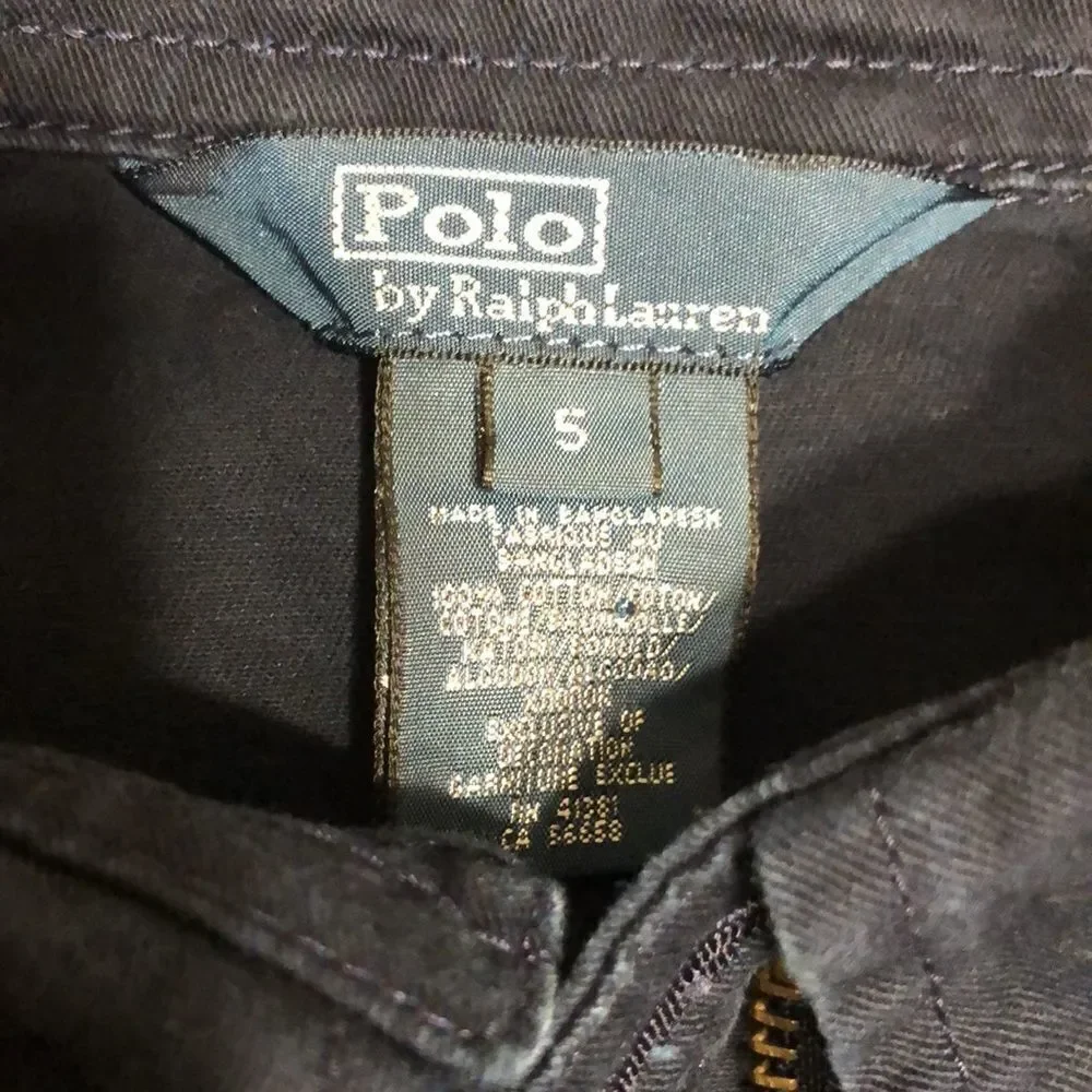Polo Ralph Lauren Navy Blue Light weight Cotton Zippered Jacket Size 5